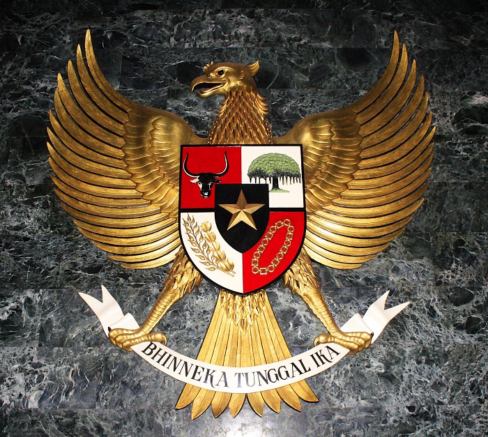 Keterangan gambar: Patung Garuda Pancasila, lambang negara Indonesia ditampilkan di Ruang Tenang di Monas (Monumen Nasional) di Jakarta / Gunawan Kartapranata/CC BY-SA 4.0